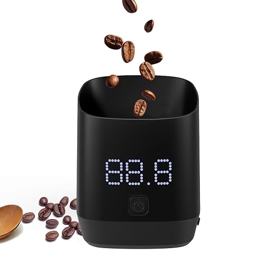 Digital Coffee Bean Scale Cup with LED Display, High-Precision Espresso Scale & Digital Coffee Bean Scale with Cup, Smart Coffee Scale for Home Baristas,Black