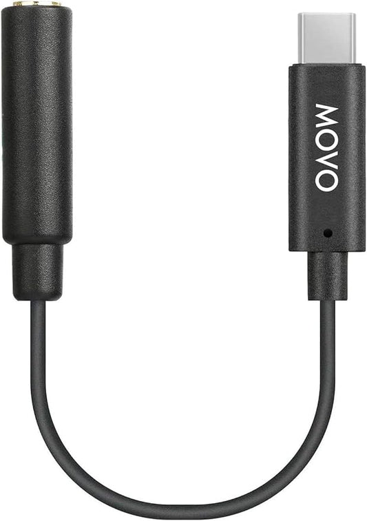 Movo UCMA-1 Female 3.5mm TRS Microphone Adapter Cable to USB Type-C Connector Dongle - Compatible with Samsung Galaxy, Pixel, Moto, HTC, iPad Pro Smartphones and Tablets - USB C to 3.5mm Audio Adapter