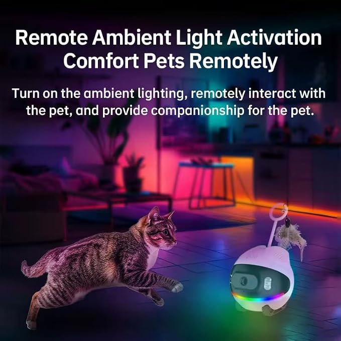 LeHo Smart Pet Robot Camera, 1080p HD Wi-Fi, Whole-House Mobility Pet Monitoring Camera, 2-Way Audio, Motion Detection, Night Vision, App Control, and Rechargeable Battery for Dogs & Cats