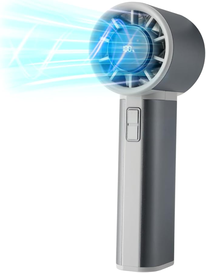 Handheld Turbo Fan with 1-100 Speed - 15H Max Cooling Mini Portable Fan, Metal Personal Air Cooler for Commute and Travel, Gifts for Men and Women, Sliver