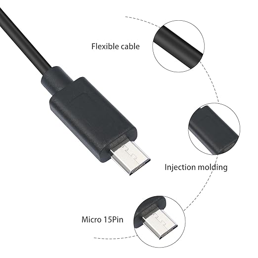 1FT Micro USB 15-Pin to 3.5mm Right Angle Timecode Cable - 90° Angled Camera timecode Cable for FX3 FX-30 A7M3 A7M4 A7S2 A7S3, 3.5mm Audio Timecode Sync, Gold-Plated Connectors
