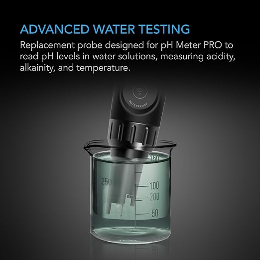 AC Infinity Replacement Probe for Hydroponic Meter PRO Kit, Measures Acidity, Alkalinity, Temperature, EC, TDS, & Salinity with ±0.01 pH Accuracy, Water Hydroponics Plants, Gardening, Aquariums, Pools