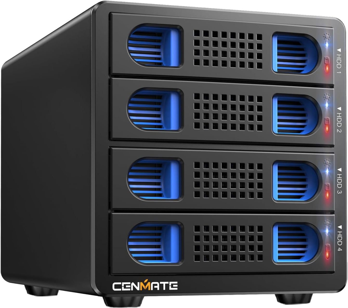 Aluminum 4 Bay 10Gbps Hard Drive Enclosure with Cooling Fan for 2.5“/3.5" SATA HDD/SSD with USB A/C 3.2 Gen 2, Support Hot Swappable,Tool-Free HDD Enclosure , DAS(NO RAID/NAS)