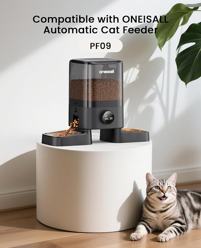 oneisall 5G WiFi Automatic Cat Feeder with 6 Packs Pet Dry Food Desiccant Bag