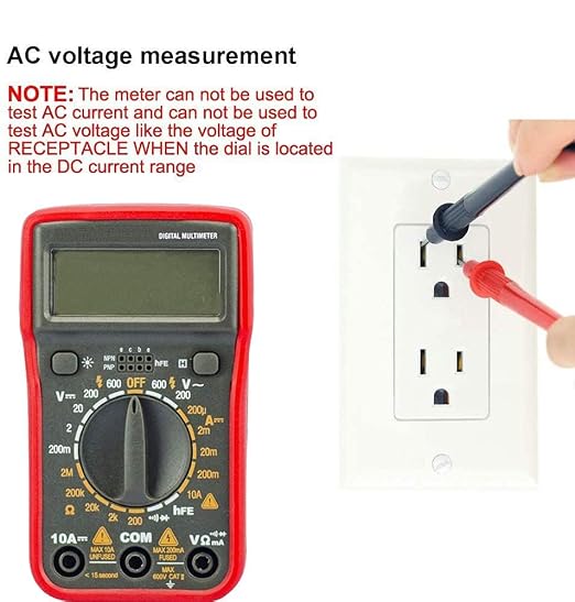 Digital Multimeter with Ohm Volt Amp and Resistance Diode Voltage Tester Meter