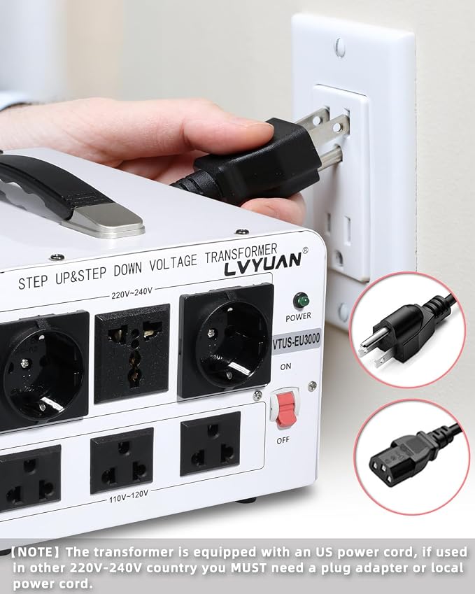 LVYUAN 3000W Voltage Transformer Power Converter Step Up 110V to 220V, Step Down 220V to 110V, 110/120 Volt - 220/240 Volt