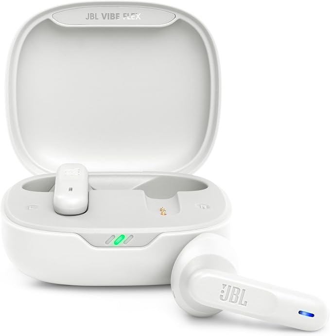 JBL Vibe Flex True Wireless Earbuds – Bluetooth Earphones with Deep Bass Sound, IP54 Water & Dust Resistant, Long Battery Life, Voice Assistant Compatible, Open-Ear Design