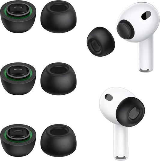 Memory Foam Ear Tips for AirPods Pro 3, Secure Fit, Noise Cancel Improved, Cushiony Memory Foam Tips with Portable Storage Box, Replacement Ear Tip (Small, 3 Pairs)