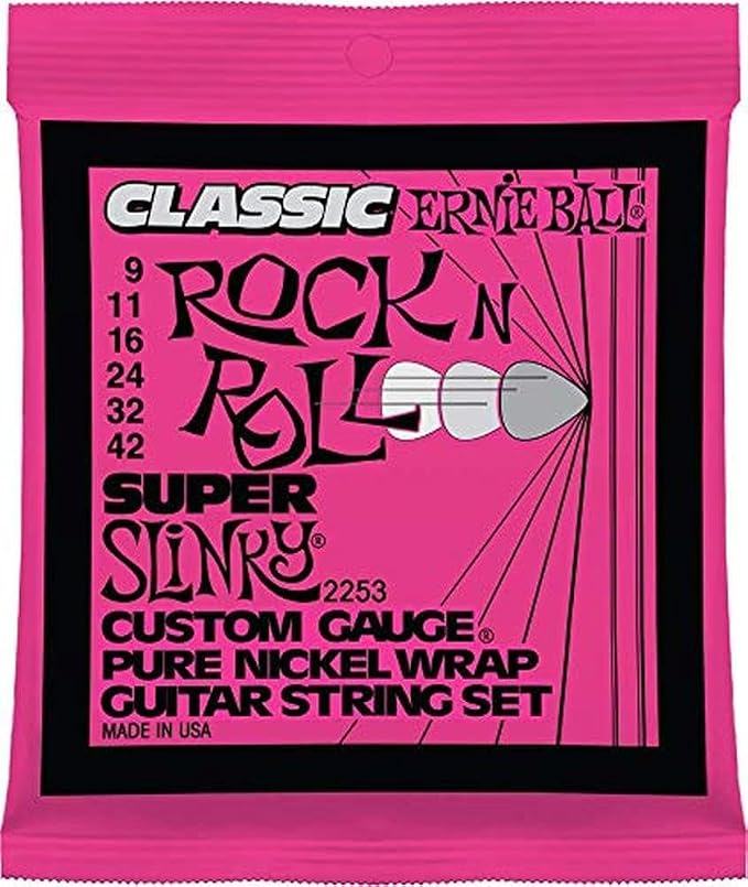Ernie Ball Extra Slinky Classic Pure Nickel Electric Guitar Strings, 8-38 Gauge (P02255) (Pack of 2)
