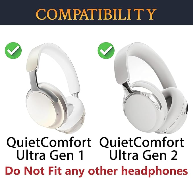 SOULWIT Replacement Earpads for Bose QC Ultra/New QuietComfort Ultra(2nd Gen) Wireless Headphones, Ear Pads Cushions with Softer Protein Leather, High-Density Noise Isolation Foam - Diamond