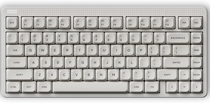 NuPhy Node75 Wireless Mechanical Keyboard, 75% Hot Swappable Custom Keyboard, 82 Keys Computer Gaming Keyboards, Supports Touch Gestures, PBT Keycaps, RGB Backlit, Bluetooth/2.4GHz/USB-C