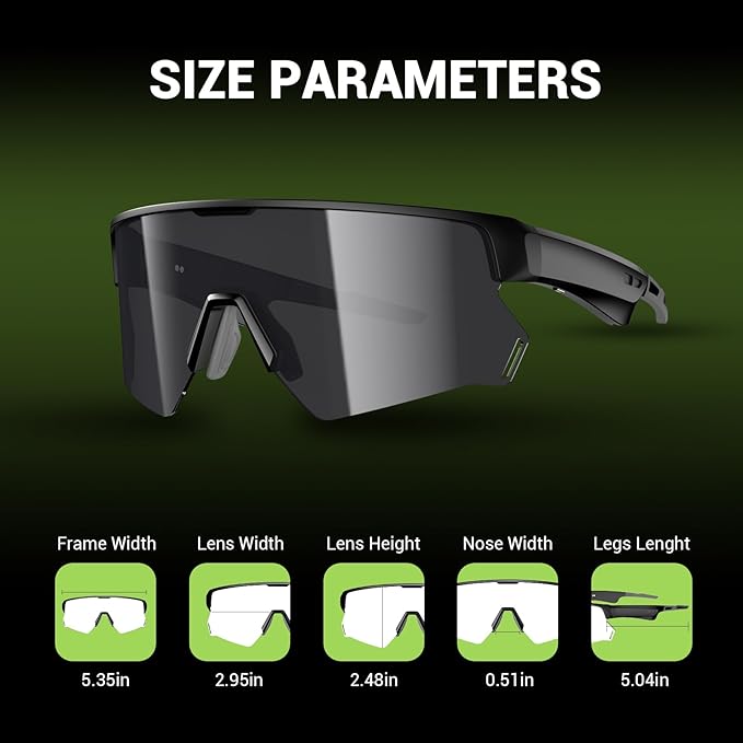 Blackview Bluetooth Sunglasses, UV400Protection, Bult in Mic & Speakers, Voice Assistant Compatible, 5.4 Bluetooth, Polarized Lens for Outdoor Activities