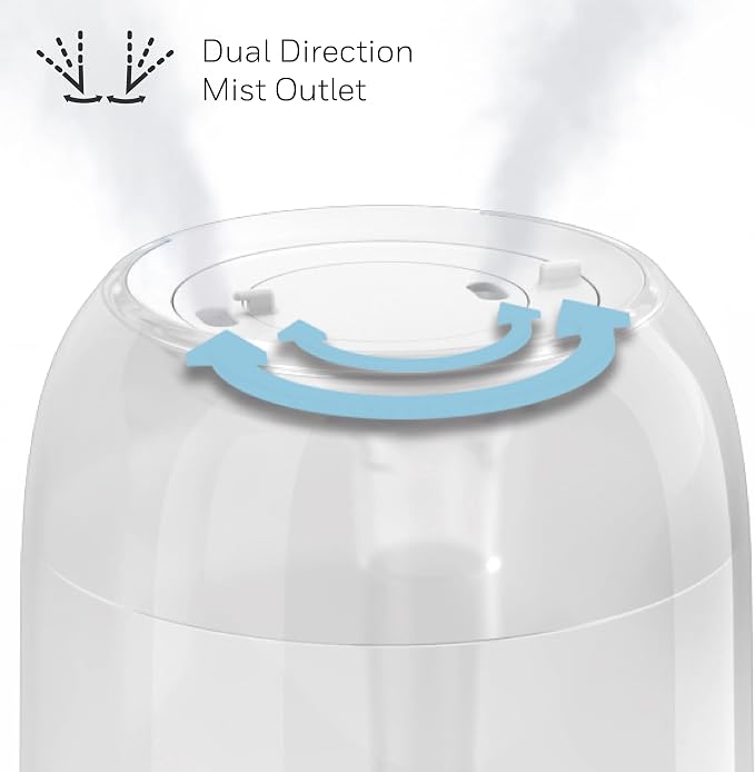 Honeywell Ultra Comfort Cool Mist Humidifier With Humidistat, 1.5 Gal Tank, No Filter, Digital Controls, Cleaning Brush Included, Ultra Quiet, Use With Essential Oils, White, HUL565W