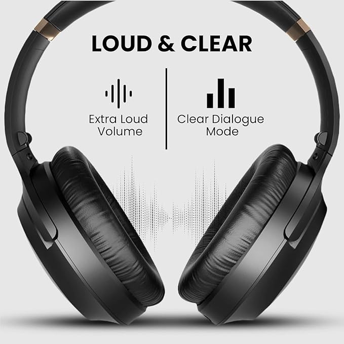 Avantree Duet - Dual Wireless Headphones for TV Watching, Clear Voice & Loud Volume for Seniors and the Hard of Hearing, Easy Plug & Play Setup, with 2.4GHz RF Transmitter & Charging Dock