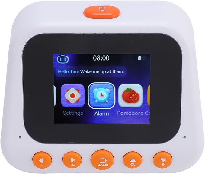 Eujgoov AI Intelligent Time Clock Voice Multifunctional Device Learning Robot and Reminder Type C Charging for Children Education