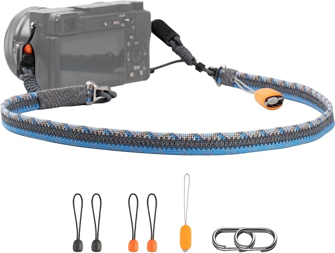 PGYTECH Camera Shoulder Strap Slim Trendy Style, Quick Release Braided Rope Camera Strap Holds 66.1lb, Adjustable Neck Straps for Compact Camera/Mirrorless/Phone for Young Photographers, Mystic Blue