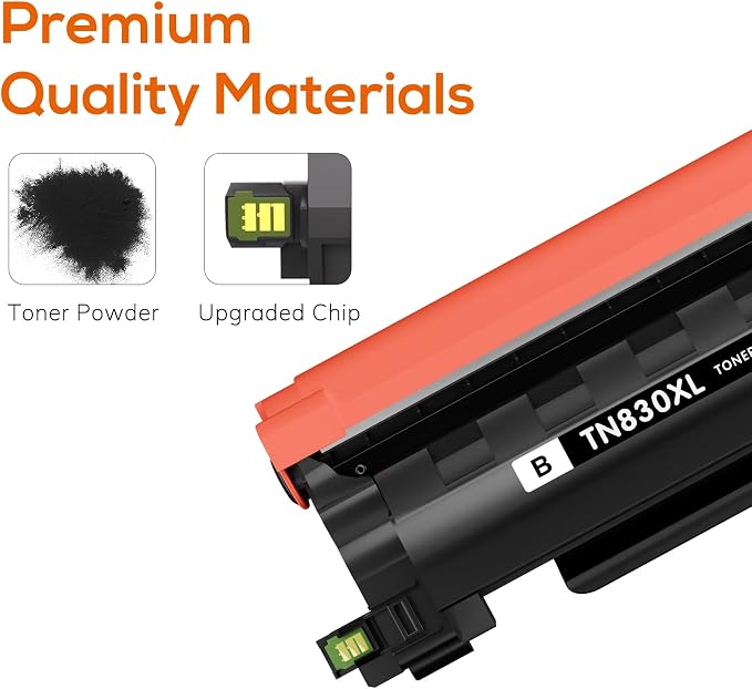 TN830XL Toner and DR830 Drum Unit Replacement for Brother TN830XL DR-830 use with HL-L2460DW HL-L2405W HL-L2480DW MFC-L2820DW DCP-L2640DW MFC-L2900DW (2 Toner 1 Drum)