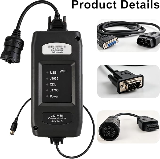 ET3 Communication Adapter 3 Tool 317-7485 Diagnostic Adapter 2026A V1.0 Software for CAT Heavy Equipment-Trucks, Excavators, Air Compressors, Ships, Drilling Rigs (ET3 with Software 2026A)