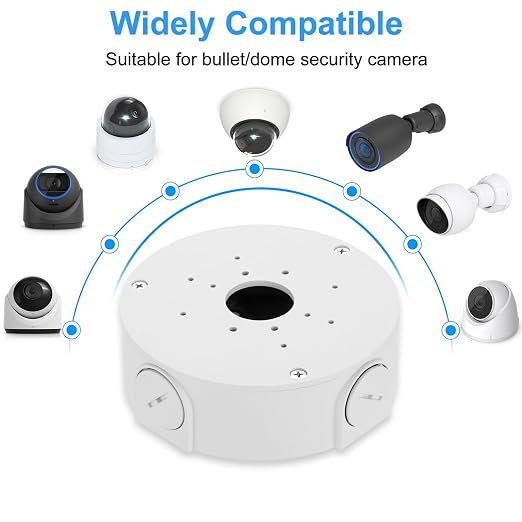 Junction Box Mount Compatible with Ubiquiti Camera Metal Junction Box Accessories for Unifi Dome Turret Bullet Cameras (G3,G4,G5, G6, AI,Pro) (White-Old)