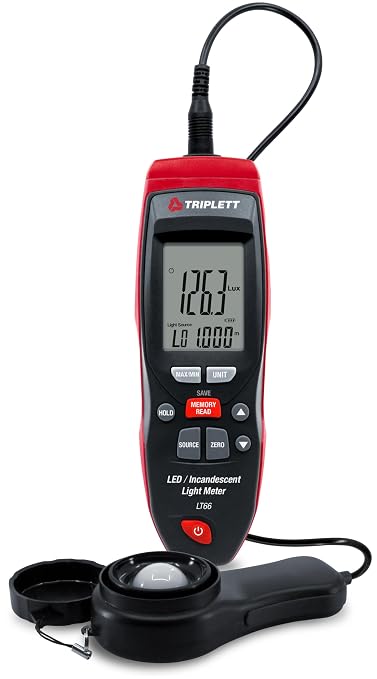 Triplett LT66 Digital LED/Incandescent Light Meter, up to 40,000 Fc