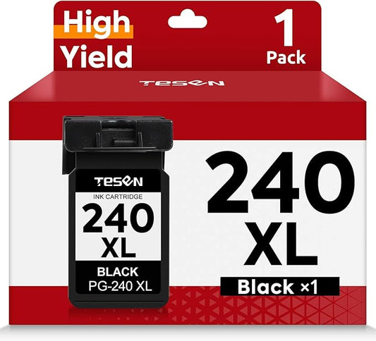 TESEN PG-240XL CL-241XL Ink Cartridge Replacement for Canon 240XL 241XL 240 241 PG-240 CL-241 XL for PIXMA MG3600 MG3620 MG3520 TS5120 MG2120 MG3220 MX372 Printer Ink Cartridge (1 Black)