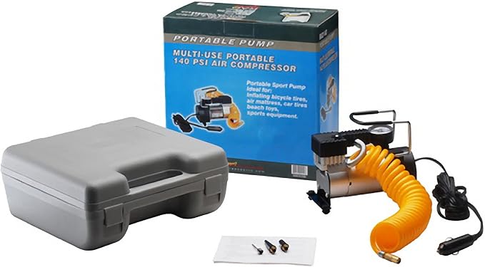 RAD Sportz 12 Volt Electric Tire Air Pump with Gauge for Bike/Auto