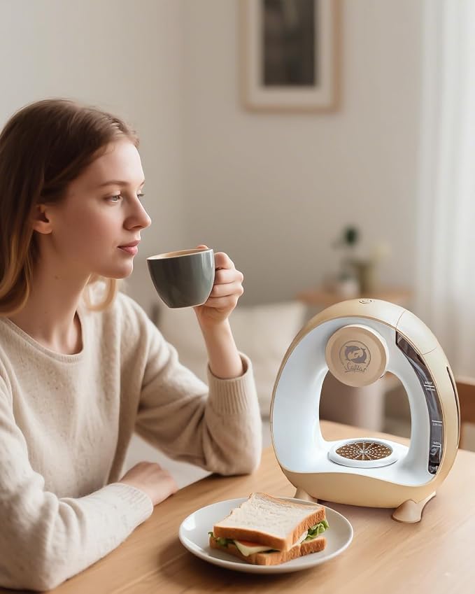 i Cafilas Single Serve Coffee Maker,Fast Heat in 20s,2-in-1 Coffee Machines Compatible with K-Cup Pods&Ground Coffee,Compact Coffee for Small Spaces, Brew in 2 mins,Champagne Coffee maker