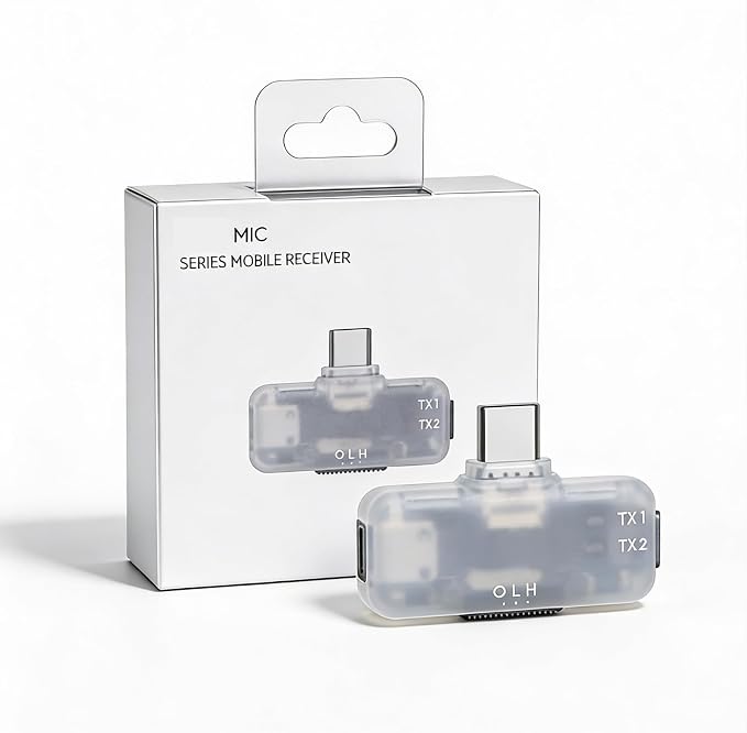 for DJI Mic Series Mobile Receiver,Type C/USB C Phone Mobile Adapters Compatible with DJI Mic mini and Mic 3 Mic 2/ Smartphone/PC Connector,Plug and Play