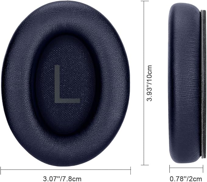 ELZO Replacement Ear Pads for Bose QuietComfort 45 (QC45)/QC SE Headphones, Premium Softer Leather, High-Density Noise Cancelling Foam, Added Thickness, Blue