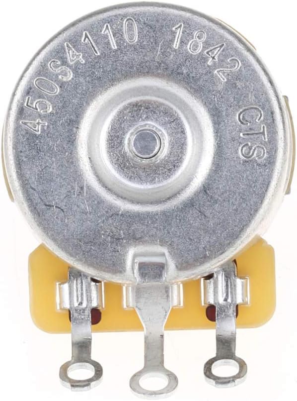 CTS 450 A500K Pots Standard Split Shaft 3/8 Inch 10% Audio Taper Potentiometers for Electric Guitar Bass (Set of 4)