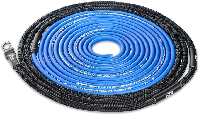 NVX True 8 Gauge AWG 100% OFC Complete Amplifier Wiring Kit with 2-Channel RCA Cable - XKIT82