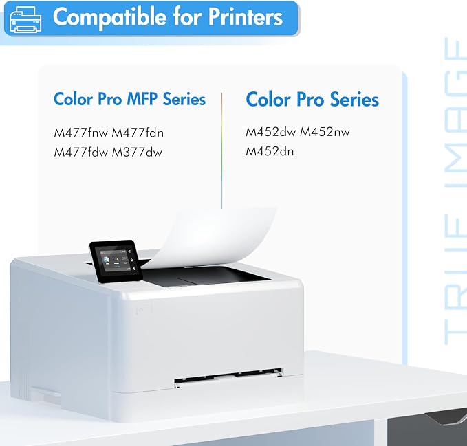 410X Toner Cartridges 4 Pack M477fnw Compatible Replacement for HP 410X 410A Color LaserJet Pro MFP M477fdw M477fdn M477fnw M452dn M452nw M452dw M377dw M477 M452 CF410X CF411X CF412X CF413X Printer