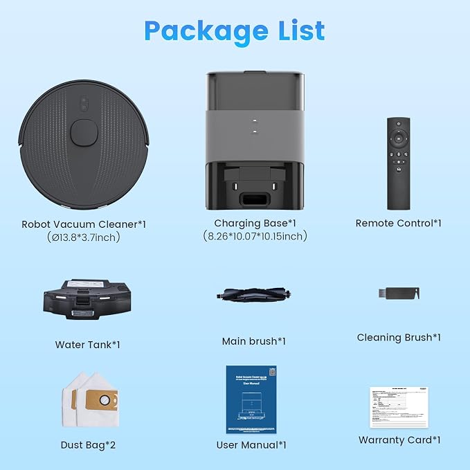 T20+ Robot Vacuum and Mop Combo Self‑Emptying with 6000Pa Suction, LiDAR Navigation, Home Mapping, 75‑Day Capacity, 180 Mins Runtime, APP&Voice&Remote, Robot Vacuum Cleaner for Hair, Floors, Carpets