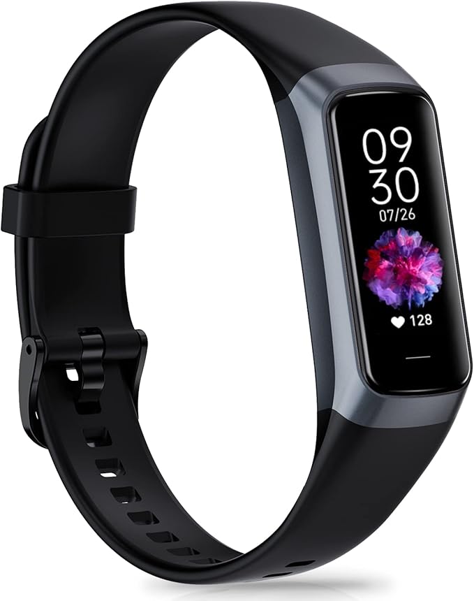 Fitness Tracker with 24/7 Heart Rate, Health Tracker with Calories Sleep Monitor, 1.10''AMOLED Touch Color Screen, Step Counter Activity Pedometer Smart Watch for Women Men