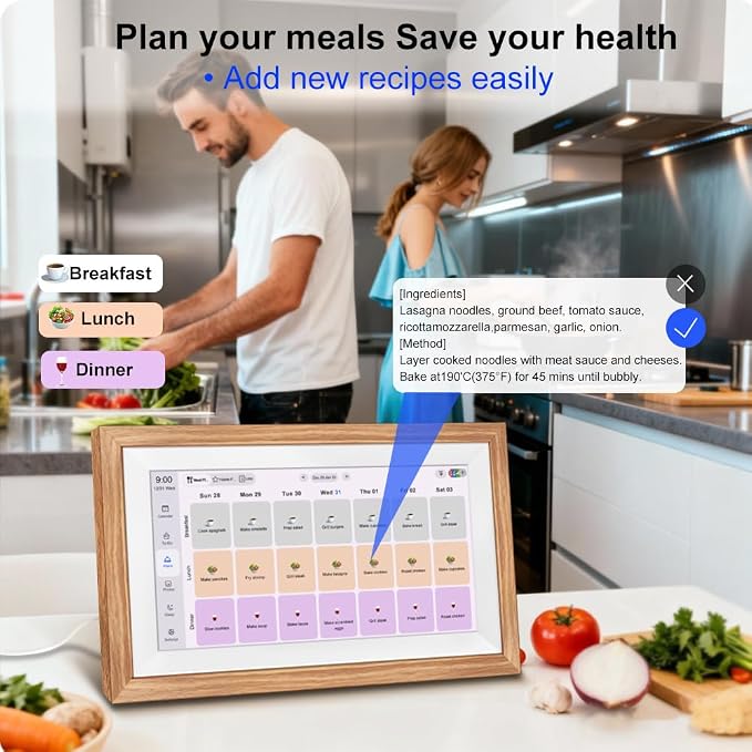 AINFTIME 15.6 Inch Digital Calendar Planner Smart Touch Screen Calendar Sync, Schedule Organizer,Meal Planning to-Do List Time Management Wall Mountable (15.6in White Digital Schedule Planner)