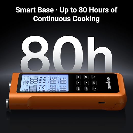 ThermoMaven 3000FT Smart Wireless Meat Thermometer – Sub-1G Long Range, 6 Sensors NIST Certified Accuracy, 2 Thin Probes, Standalone Base with Large LCD for Grill, Smoker, Oven, BBQ