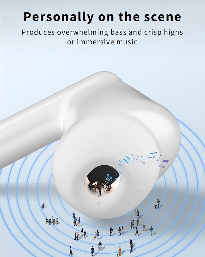 XIAOWTEK Wireless Earbuds, 2026 Bluetooth 5.4 Headphones Bass Stereo Ear Buds with Noise Cancelling Mic, LED Display in Ear Earphones 50H Playtime Ear Buds, IP7 Waterproof for Laptop Pad Phones Green