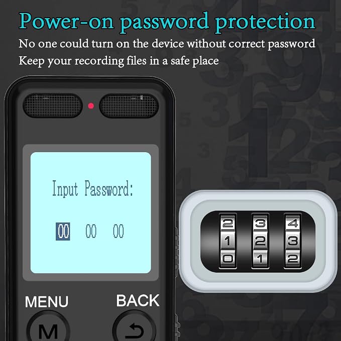 136GB Digital Voice Recorder Voice Activated Recorder for Lectures Meetings - aiworth 9860 Hours Sound Audio Recorder Dictaphone Recording Device with Playback,MP3 Player,Password,Variable Speed.
