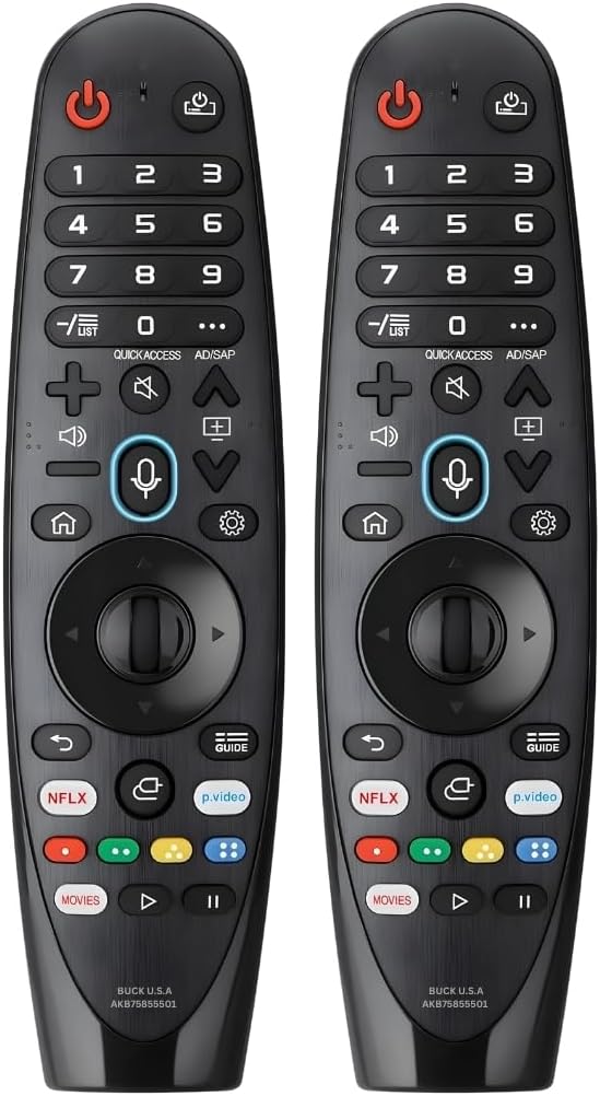 2 Pack AKB75855501 LG Magic Remote Control Replacement - Easy Setup, Voice Control, Shortcut Keys - Works with LG OLED, NanoCell, UHD, ThinQ & WebOS TV MR20GA MR21GA MR22GN MR23GN MR24GN