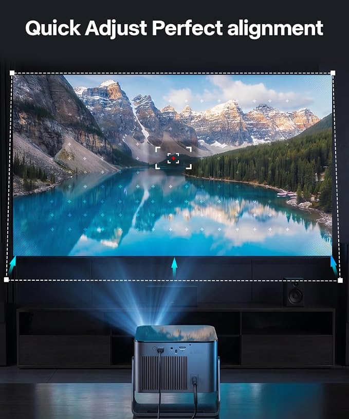 Magcubic Mini Projector with WiFi and Bluetooth, 600ANSI Native 1080P Projector, Compatible with Netflix, Auto Focus & Vertical Keystone, 15W Speaker HY350NTV Smart Proyector for Movie Home Outdoor