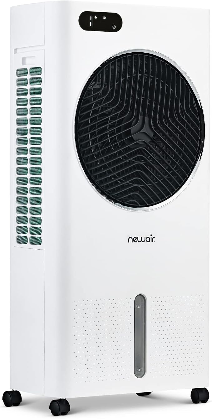 Newair Evaporative Air Cooler | AC Portable Air Conditioner Alternative with 1,600 CFM Airflow | Room Cooling Fan for Bedroom, Garage & Indoor Use | White