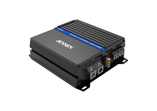 JENSEN JA-Series JA2CH Class-D High-Performance 2-Channel Car Audio Amplifier | Truck, Motorcycle, ATV, Golf Cart | 600 Watts Peak Power | Efficient Compact Design | CTA-2006-D Certified | Bridgeable