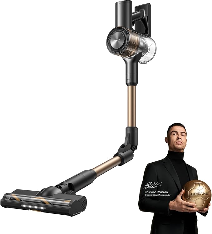 DREAME R10S Cordless Stick Vacuum with 180° Bendable Rod, Reaches Deep Under Beds & Furniture, 25000Pa Powerful Suction, Up to 45-Minute Runtime, LED Headlight, for Hard Floors & Carpet