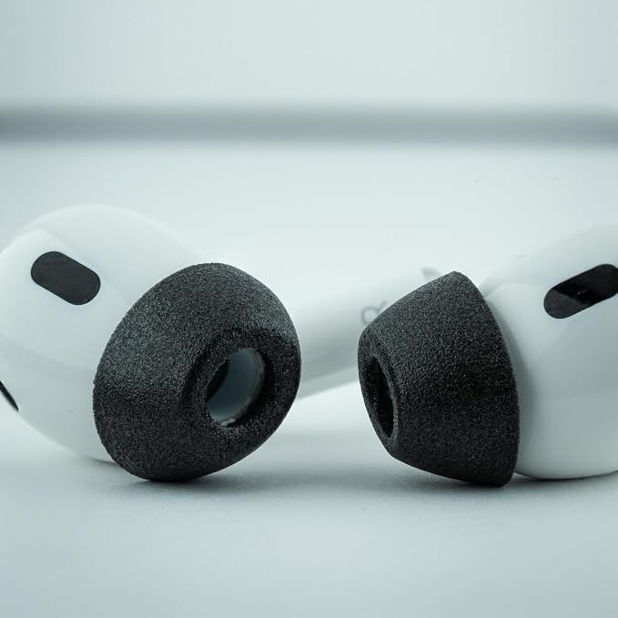 Comply TrueGrip MAX | Premium Memory Foam Replacement Earbud Tips for Apple AirPods Pro 1 & 2 | Long Lasting Comfort, Extreme Durability, Secure Fit, Superior Noise Isolation| Black (Medium) (3 Pairs)