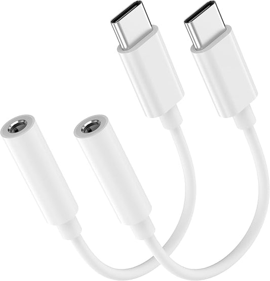 LERTOSEN 2 Pack USB C to 3.5mm Headphone Jack Adapter – HiFi Audio Dongle, Type C to Aux Female Cable Cord Compatible with iPhone 17/16/15 Pro Max, Galaxy S25/S24/S23, iPad Pro, Pixel, MacBook