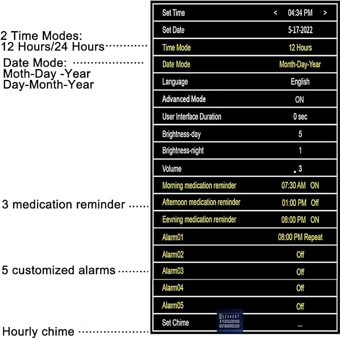 Aowasi Digital Clock Large Display with Date and Day of Week, 8 Alarm Options, Extra Large Digital Clock with Non-Abbreviated Day & Month Alarm Clocks for Seniors Dementia(Black)