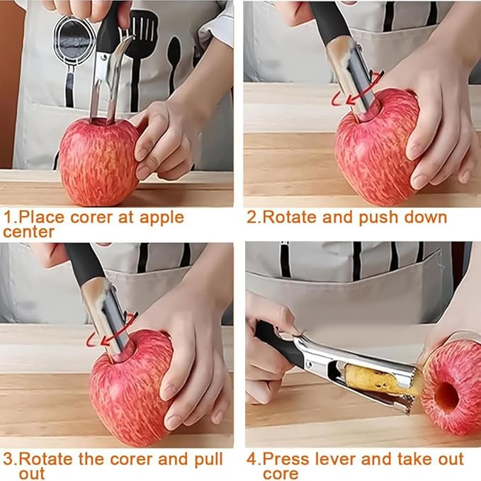 Electric Potato Peeler Automatic Potato Peeler Machine, Electric Peeler Fruits and Vegetables, Apple Peeling Machine for Kitchen [1 Adapter 2 Extra Blades] with Apple Corer (Black-B)