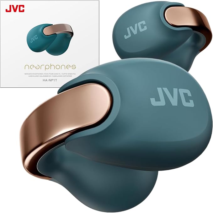 JVC Nearphones Open Ear True Wireless Headphones - Open Ear Earbuds - Bluetooth 5.3-24H Playback - IPX4 Water Resistant - Built-in Mic - Awareness & Comfort - Ear Clip Earbuds - HANP1TA