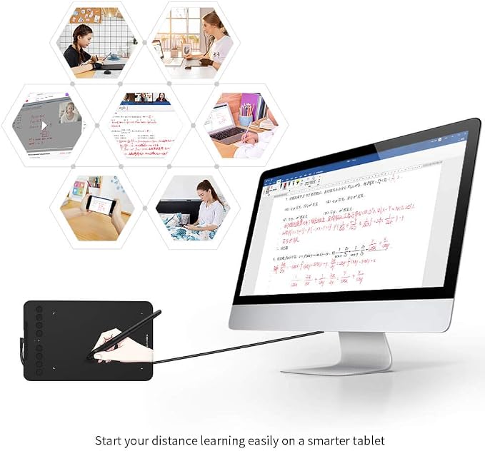 Wireless Drawing Tablet XPPen Deco mini7W Graphic Tablet Pen Tablet with 8192 Levels Pressure, 7 x 4 inch Artist Tablet for Online Teaching/E-Learning Compatible with Window/Mac/Android/Chrome/Linux
