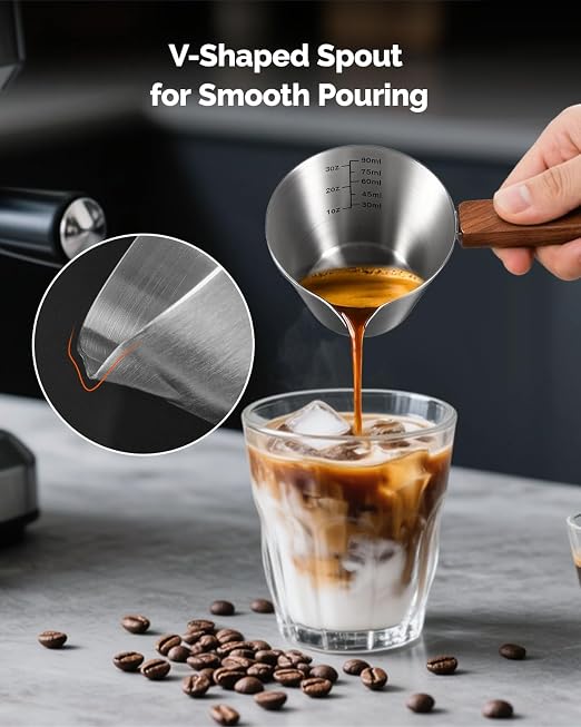 Maestri House Mini Coffee Scale with Timer, USB-C Rechargeable Espresso Scale+ Espresso Measuring Cup